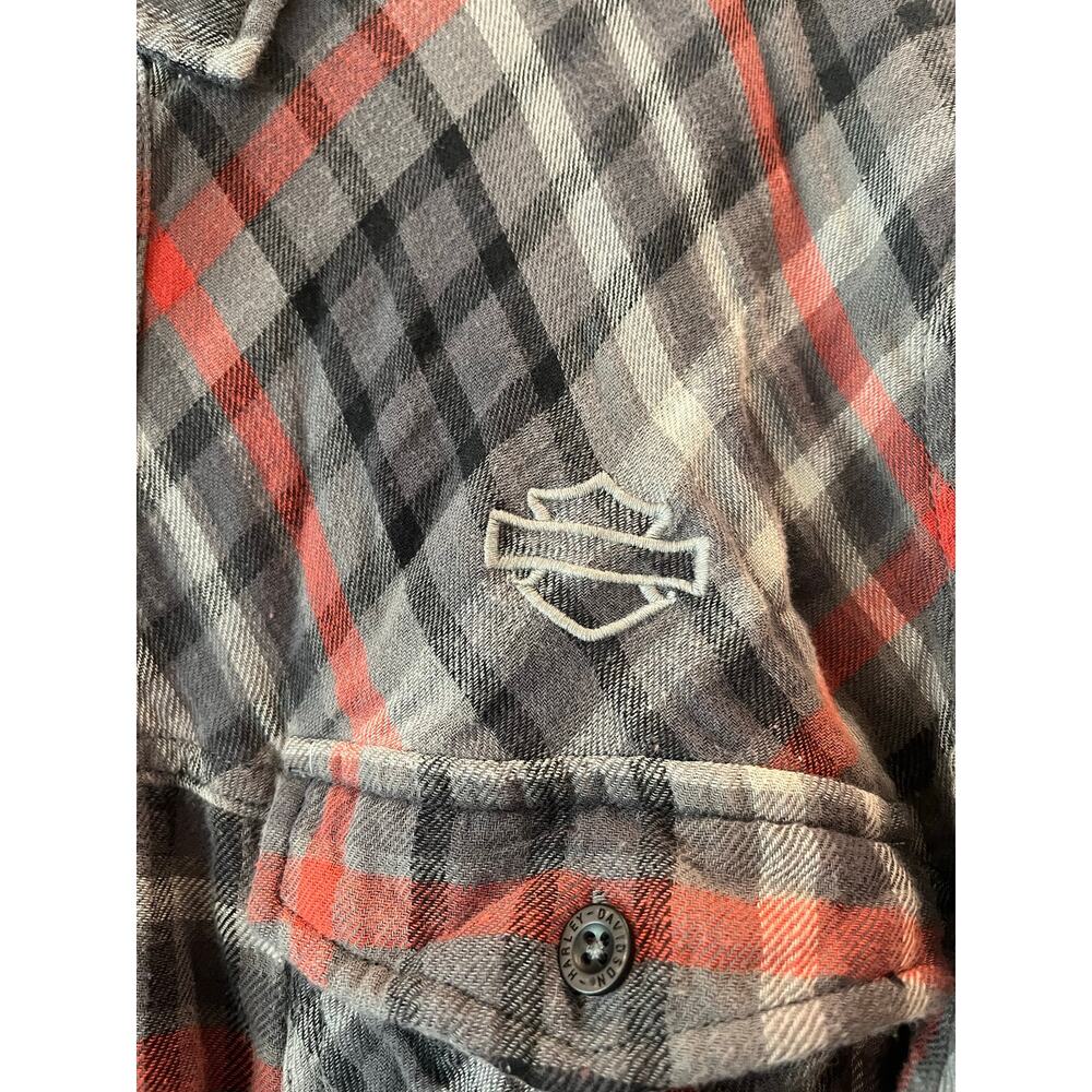 Harley Davidson Embroidered Biker Core Button Up Shirt Men XL Grunge Y2K Riding - Picture 7 of 11
